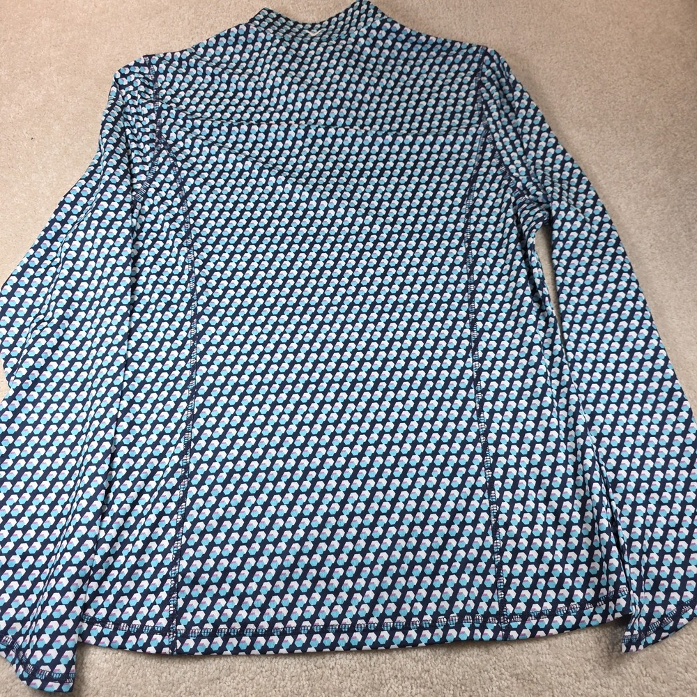 Callaway Weather Series Golf Top Womens L Blue Geometric 1/4 Zip Pullover - Picture 3 of 10